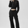 Pantalon cargo High-Waist Scholar Knit - Noir