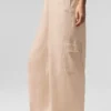 Pantalon cargo à jambes larges Linen Getaway - Macadamia