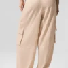 Pantalon cargo à jambes larges Linen Getaway - Macadamia