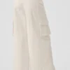 Pantalon cargo à jambes larges (long) - Ivoire