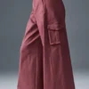 Pantalon cargo à jambes larges (long) - Truffe bordeaux