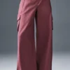Pantalon cargo à jambes larges Show Off (coupe classique) - Truffe bordeaux