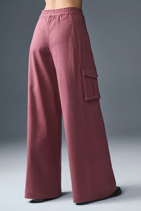 Pantalon cargo à jambes larges Show Off (coupe classique) - Truffe bordeaux