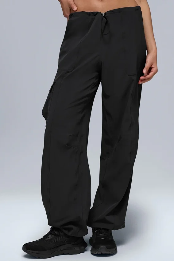 Pantalon cargo Megastar taille basse — Noir