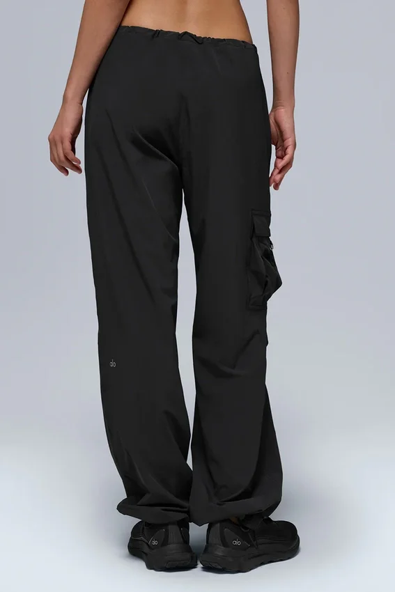 Pantalon cargo Megastar taille basse — Noir