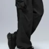 Pantalon cargo Megastar taille basse — Noir