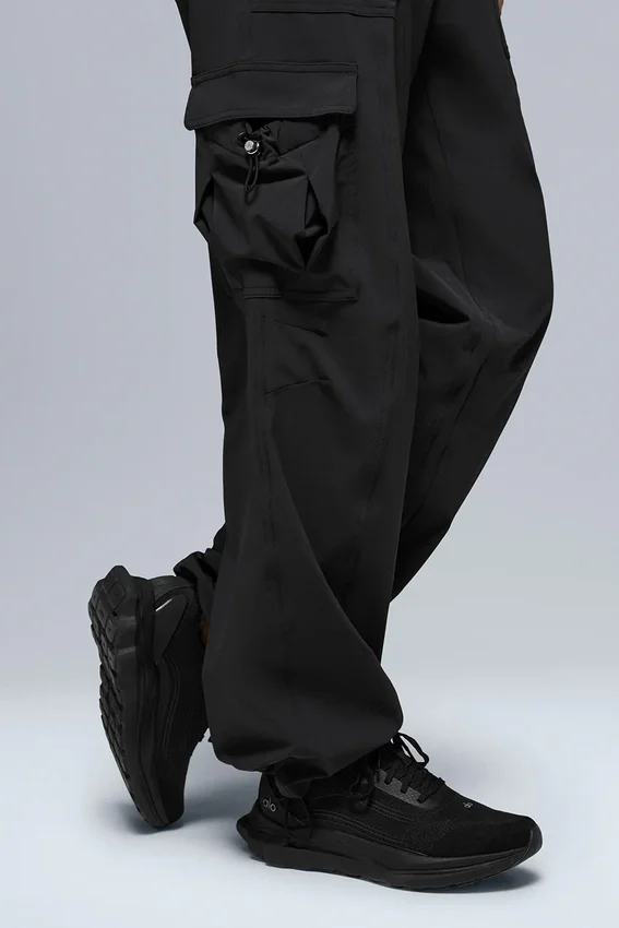 Pantalon cargo Megastar taille basse — Noir