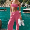 Pantalon cargo Megastar taille basse - Rose paradisiaque