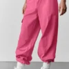 Pantalon cargo Megastar taille basse - Rose paradisiaque