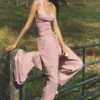 Pantalon cargo Megastar taille basse - Rose vintage