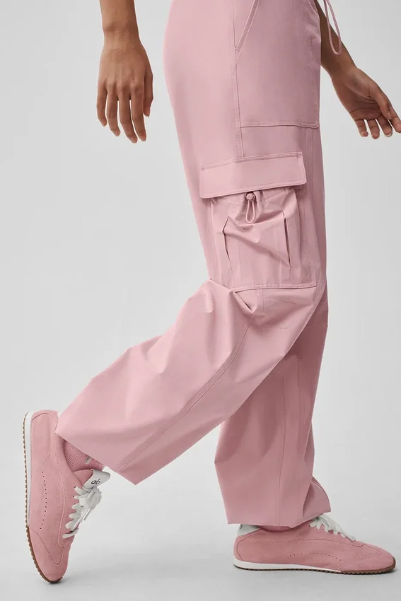 Pantalon cargo Megastar taille basse - Rose vintage