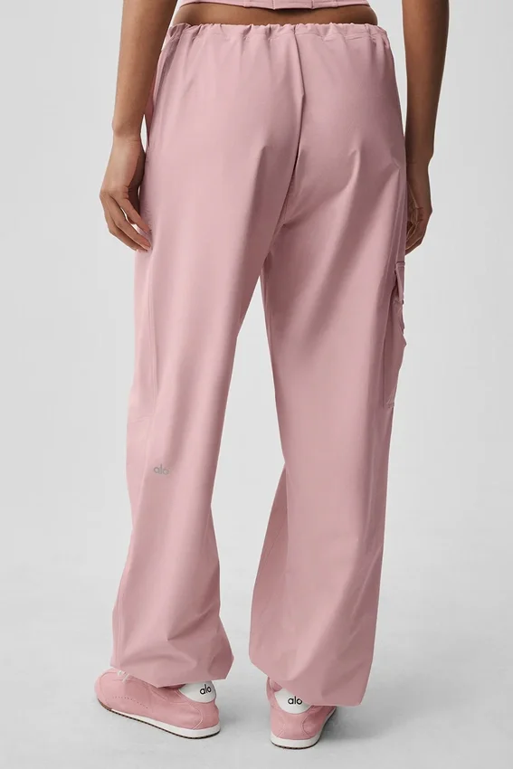 Pantalon cargo Megastar taille basse - Rose vintage