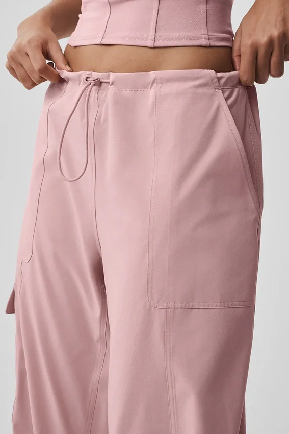 Pantalon cargo Megastar taille basse - Rose vintage