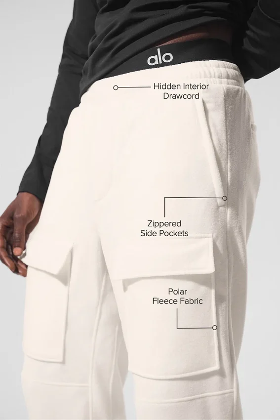 Pantalon cargo Ridge en polaire - Ivoire