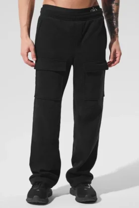 Pantalon cargo Ridge en polaire — Noir