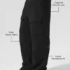 Pantalon cargo Ridge en polaire — Noir