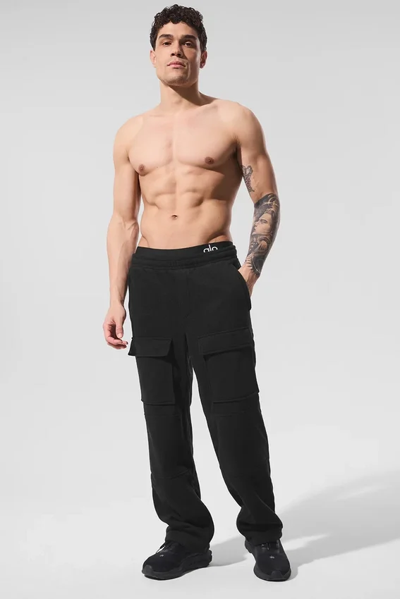 Pantalon cargo Ridge en polaire — Noir