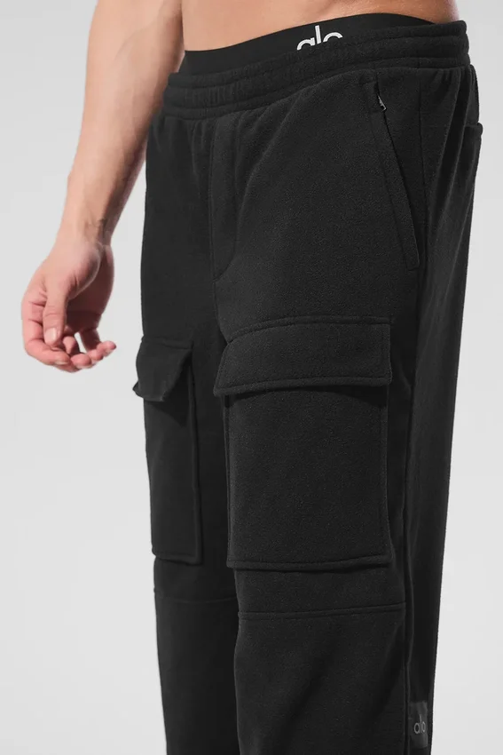 Pantalon cargo Ridge en polaire — Noir