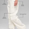 Pantalon cargo Scout à taille mi-haute – Ivoire