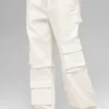 Pantalon cargo Scout à taille mi-haute – Ivoire