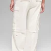 Pantalon cargo Scout à taille mi-haute – Ivoire