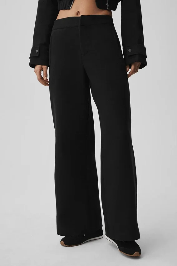Pantalon Cosmopolitan à taille mi-haute et boutons-pression - Noir