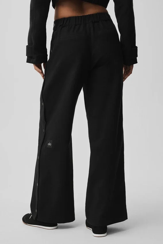 Pantalon Cosmopolitan à taille mi-haute et boutons-pression - Noir