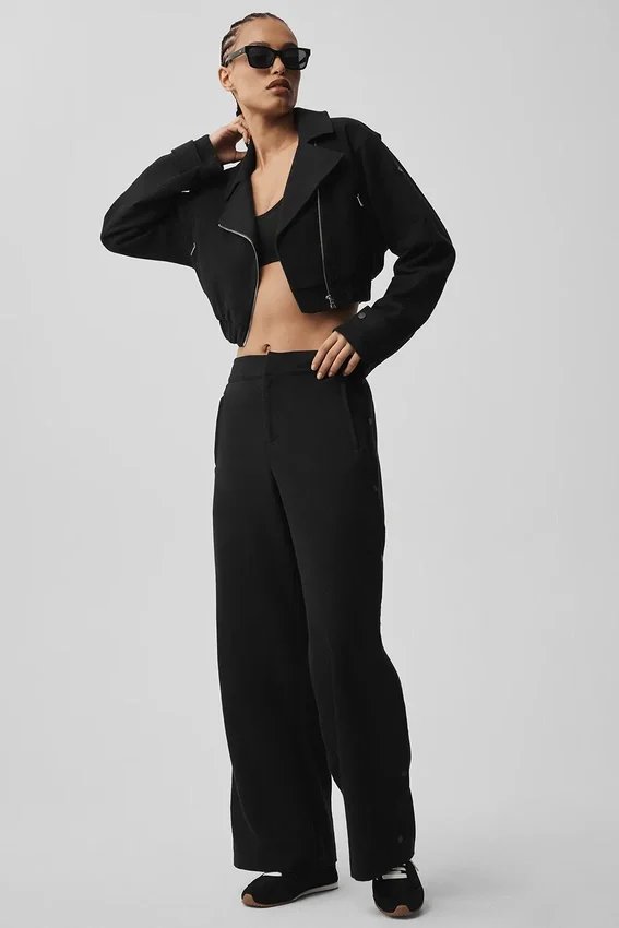 Pantalon Cosmopolitan à taille mi-haute et boutons-pression - Noir