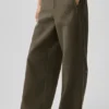 Pantalon Cosmopolitan à taille mi-haute et boutons-pression - Olive Tree