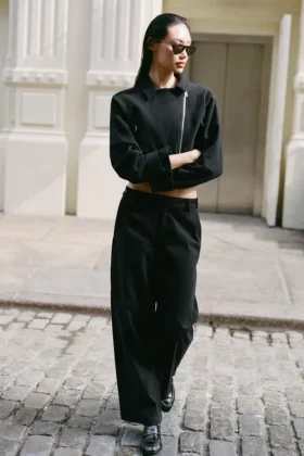 Pantalon à coupe droite High Road – Noir