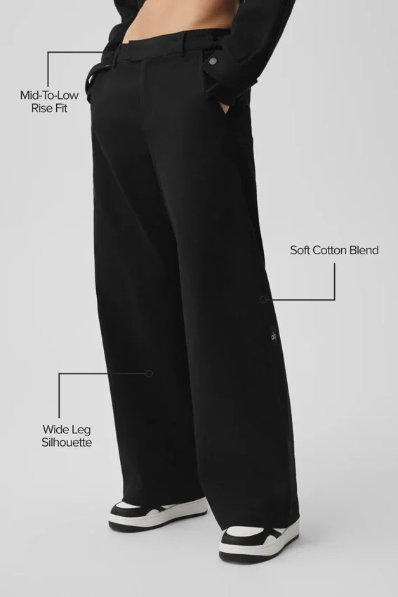 Pantalon à coupe droite High Road – Noir
