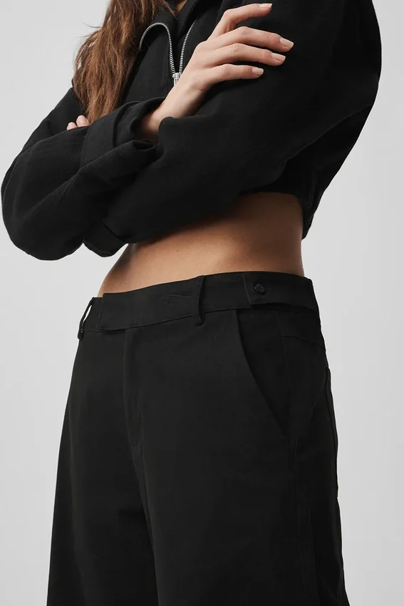 Pantalon à coupe droite High Road – Noir