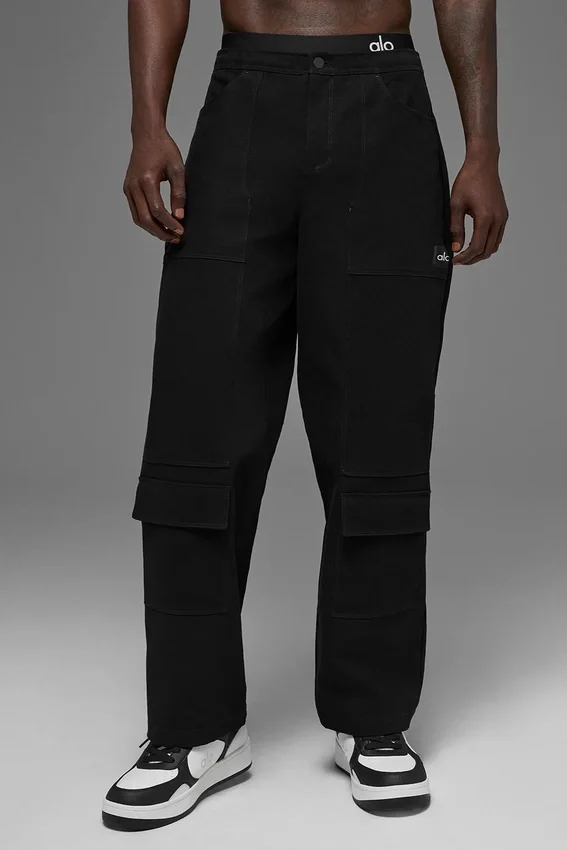 Pantalon de charpentier en toile de coton - Noir
