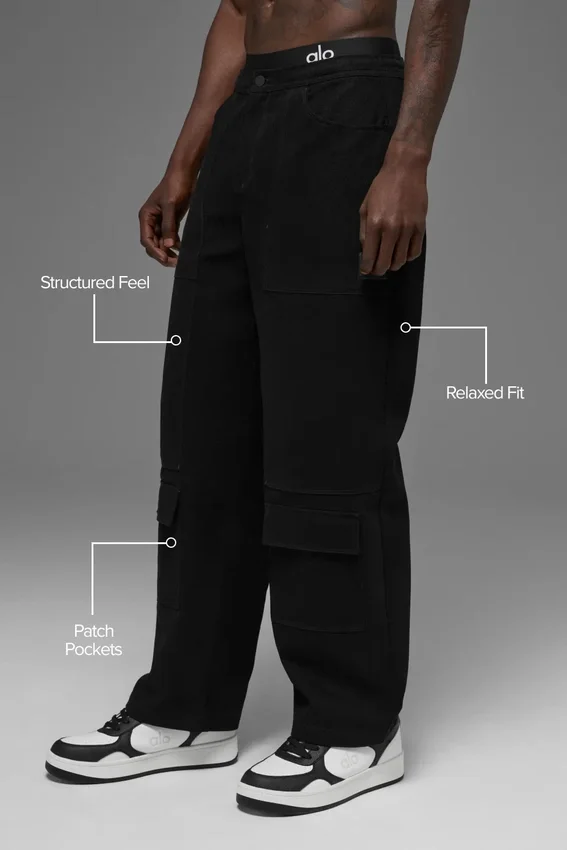 Pantalon de charpentier en toile de coton - Noir