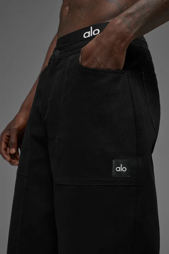 Pantalon de charpentier en toile de coton - Noir