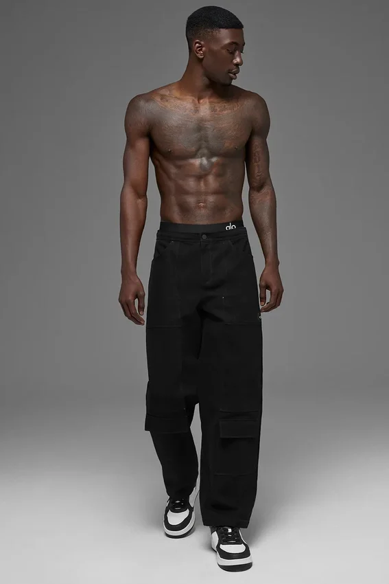 Pantalon de charpentier en toile de coton - Noir