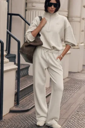 Pantalon de jogging Accolade à coupe droite - Avoine chiné