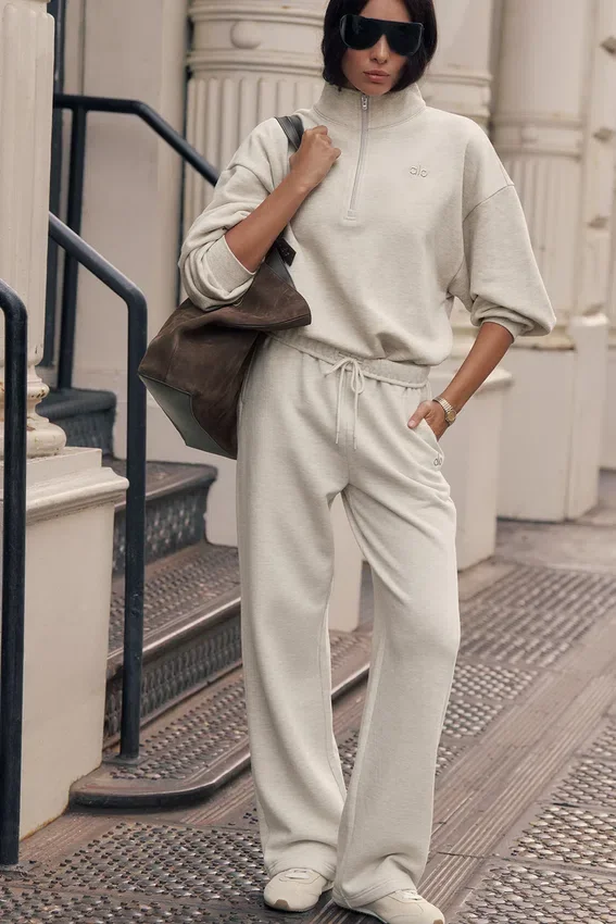 Pantalon de jogging Accolade à coupe droite - Avoine chiné