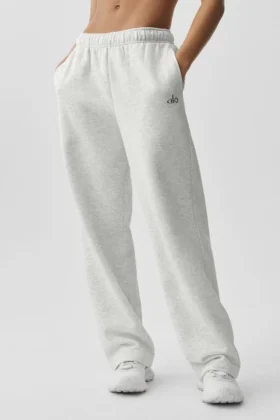 Pantalon de jogging Accolade à coupe droite - Blanc chiné