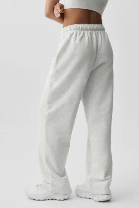 Pantalon de jogging Accolade à coupe droite – Blanc chiné