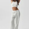 Pantalon de jogging Accolade à coupe droite - Blanc chiné