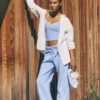 Pantalon de jogging Accolade à coupe droite - Bleu Provence clair