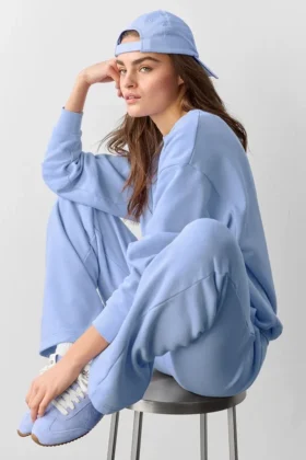Pantalon de jogging Accolade à coupe droite – Bleu Provence clair