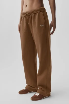 Pantalon de jogging Accolade à coupe droite – Brun ensoleillé