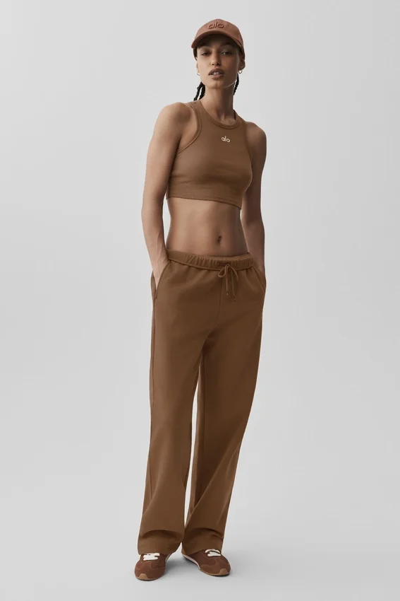Pantalon de jogging Accolade à coupe droite - Brun ensoleillé