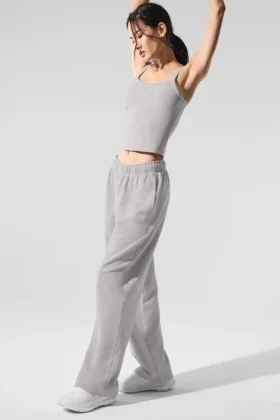 Pantalon de jogging Accolade à coupe droite délavé - Gris ciel délavé