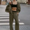Pantalon de jogging Accolade à coupe droite - Olive Tree