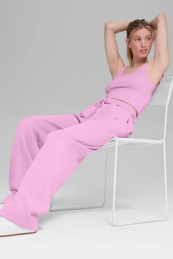 Pantalon de jogging Accolade à coupe droite - Rose bonbon