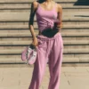 Pantalon de jogging Accolade à coupe droite - Rose bonbon