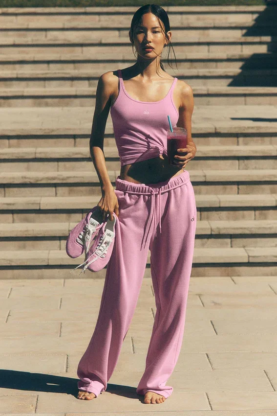 Pantalon de jogging Accolade à coupe droite - Rose bonbon